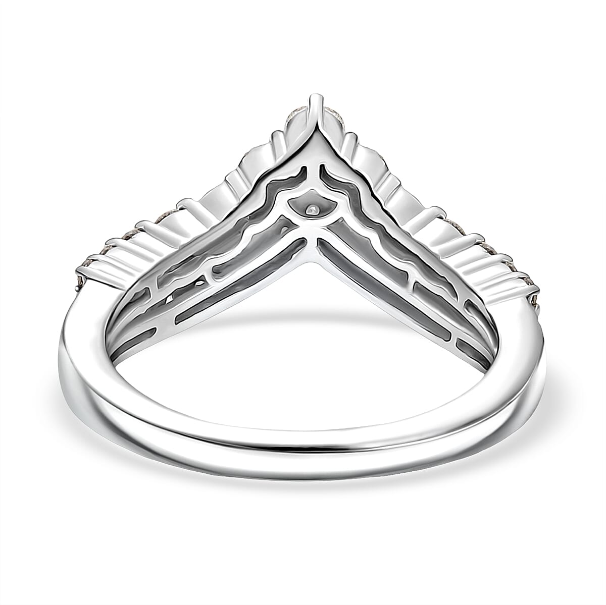 Djoy Moissanite Ring in Rhodium Overlay Sterling Silver