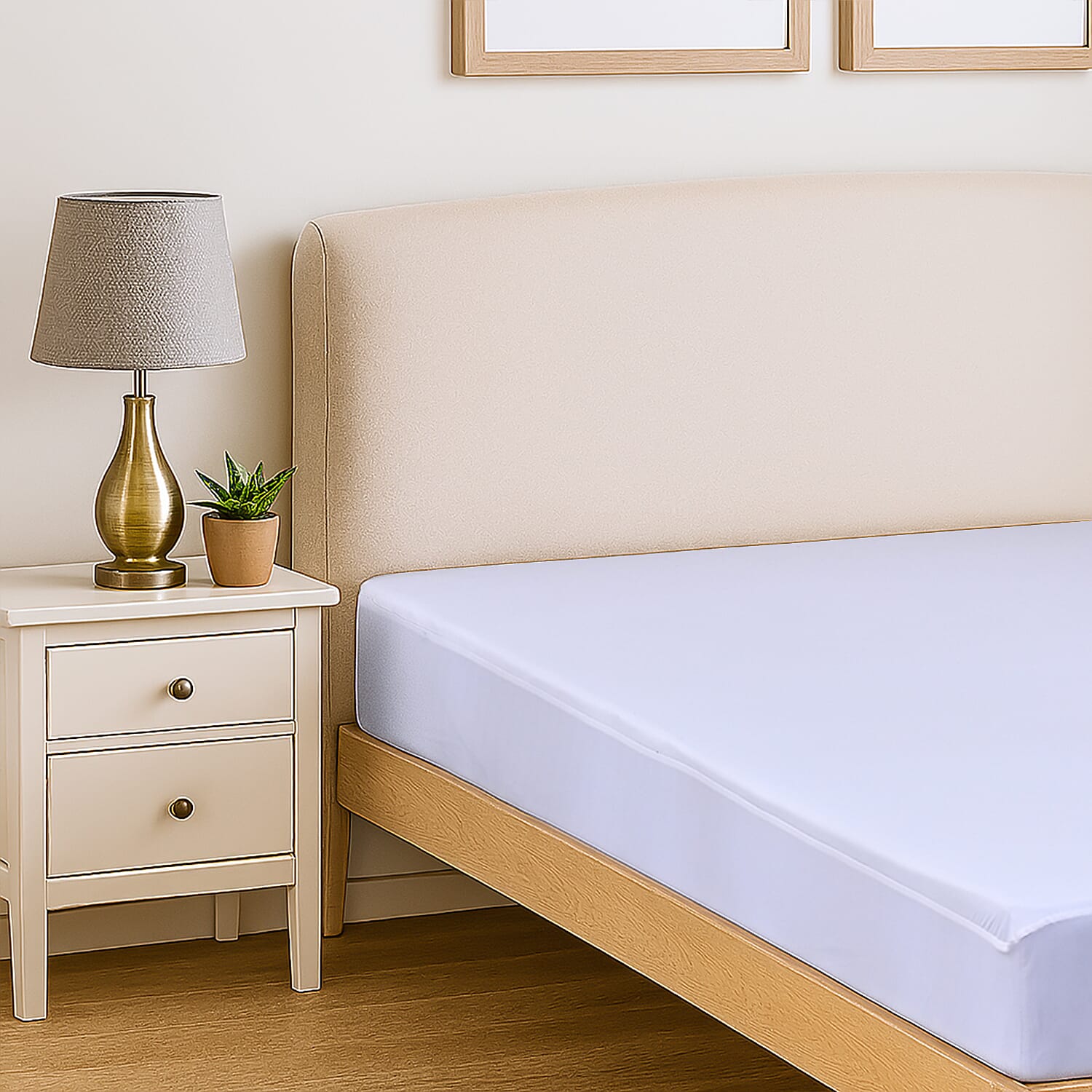 Homesmart Anti-Bacterial Waterproof Mattress Protector (135x30 cm) - White