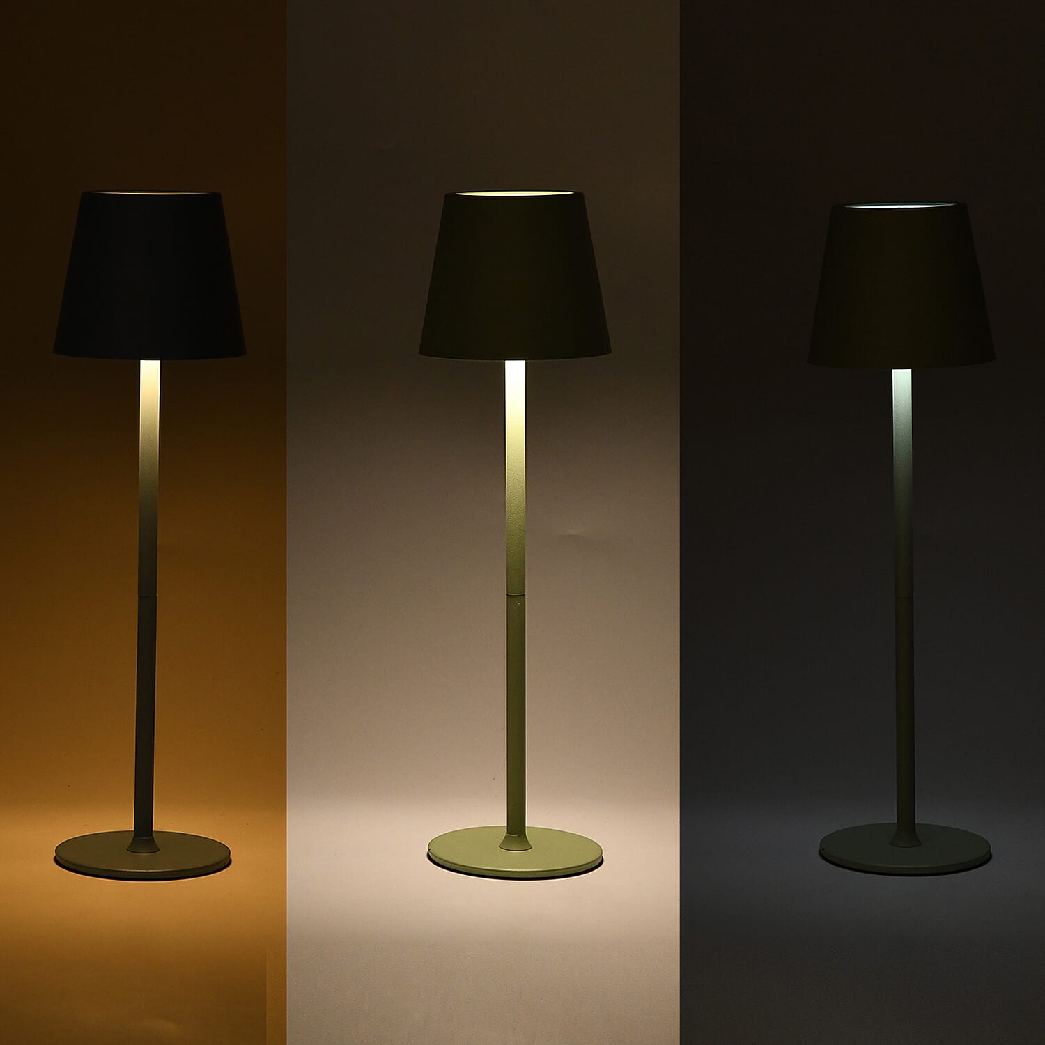 MEGA DEAL - LIVMORE Rechargable Table Lamp With Warm, Natural & Cool Lights (1200mAh Battery) - Green