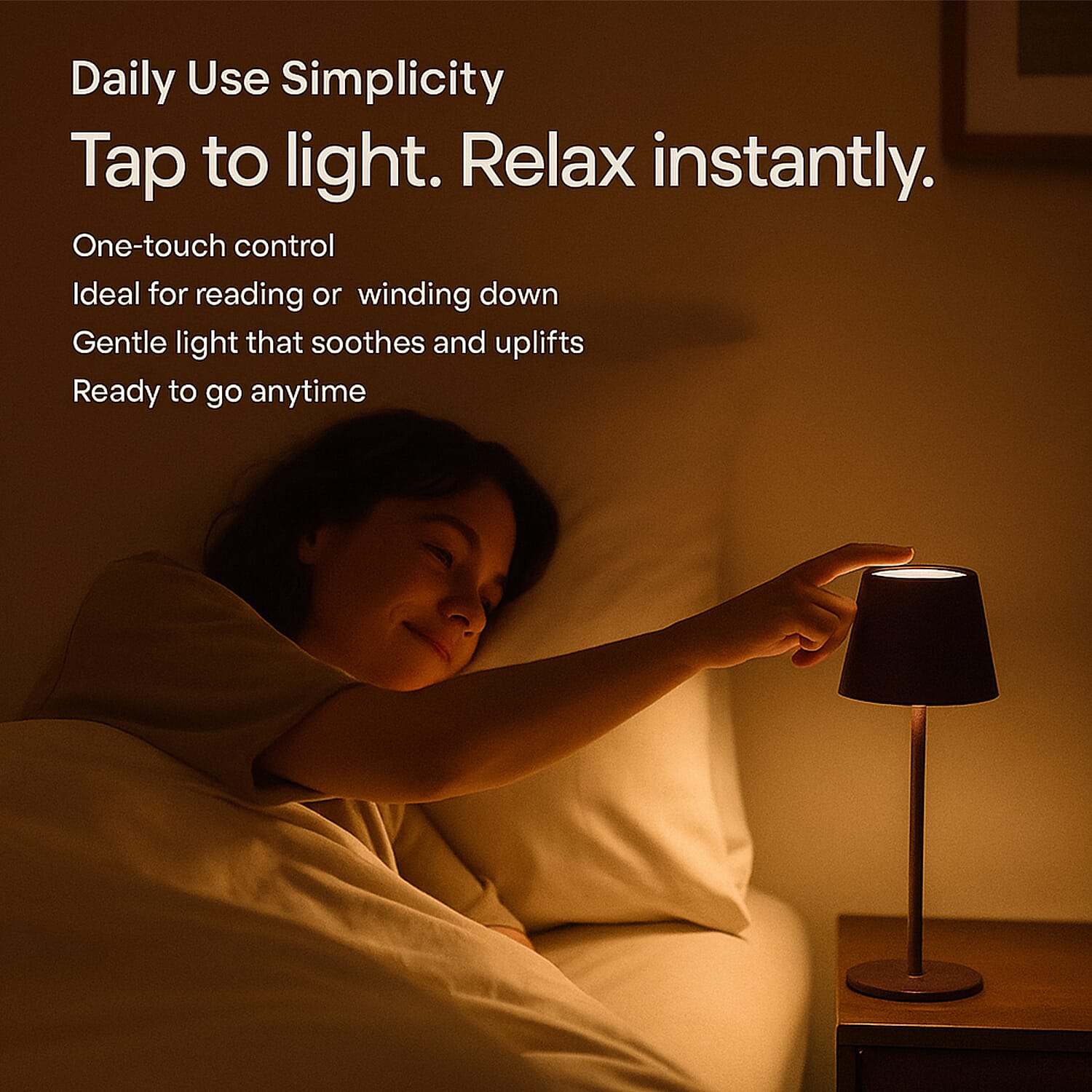 MEGA DEAL - LIVMORE Rechargable Table Lamp With Warm, Natural & Cool Lights (1200mAh Battery) - Purple