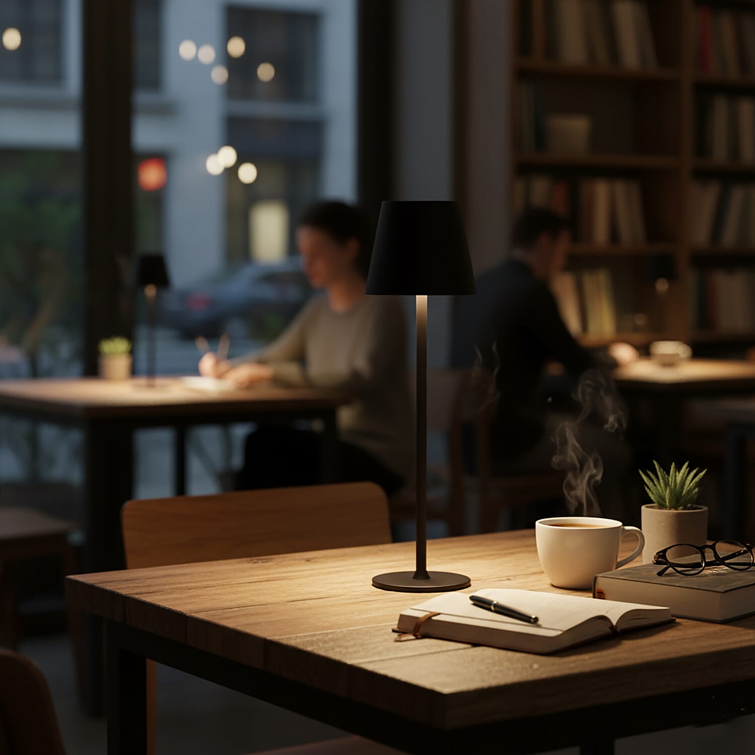 MEGA DEAL - LIVMORE Rechargable Table Lamp With Warm, Natural & Cool Lights (1200mAh Battery) - Purple