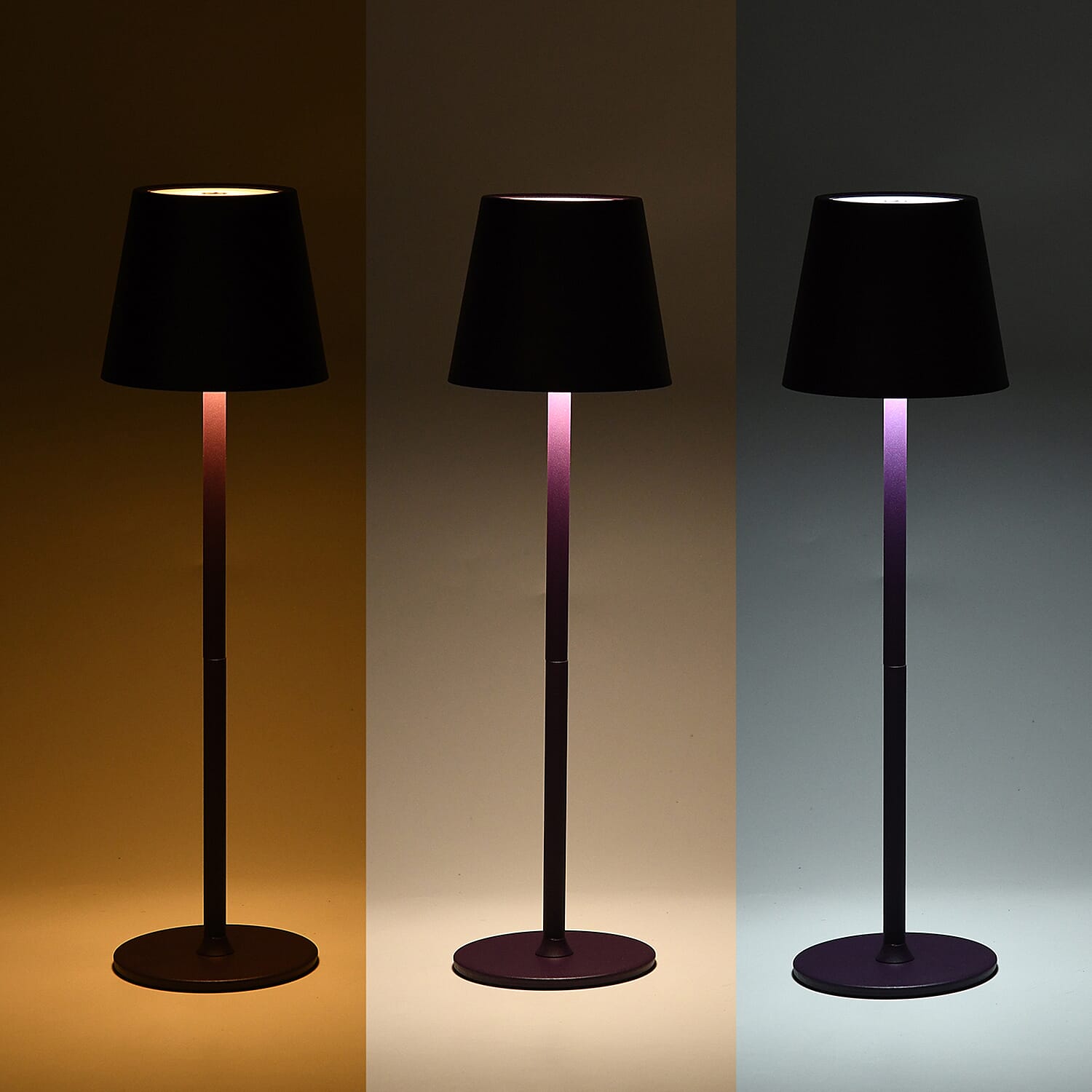 MEGA DEAL - LIVMORE Rechargable Table Lamp With Warm, Natural & Cool Lights (1200mAh Battery) - Purple