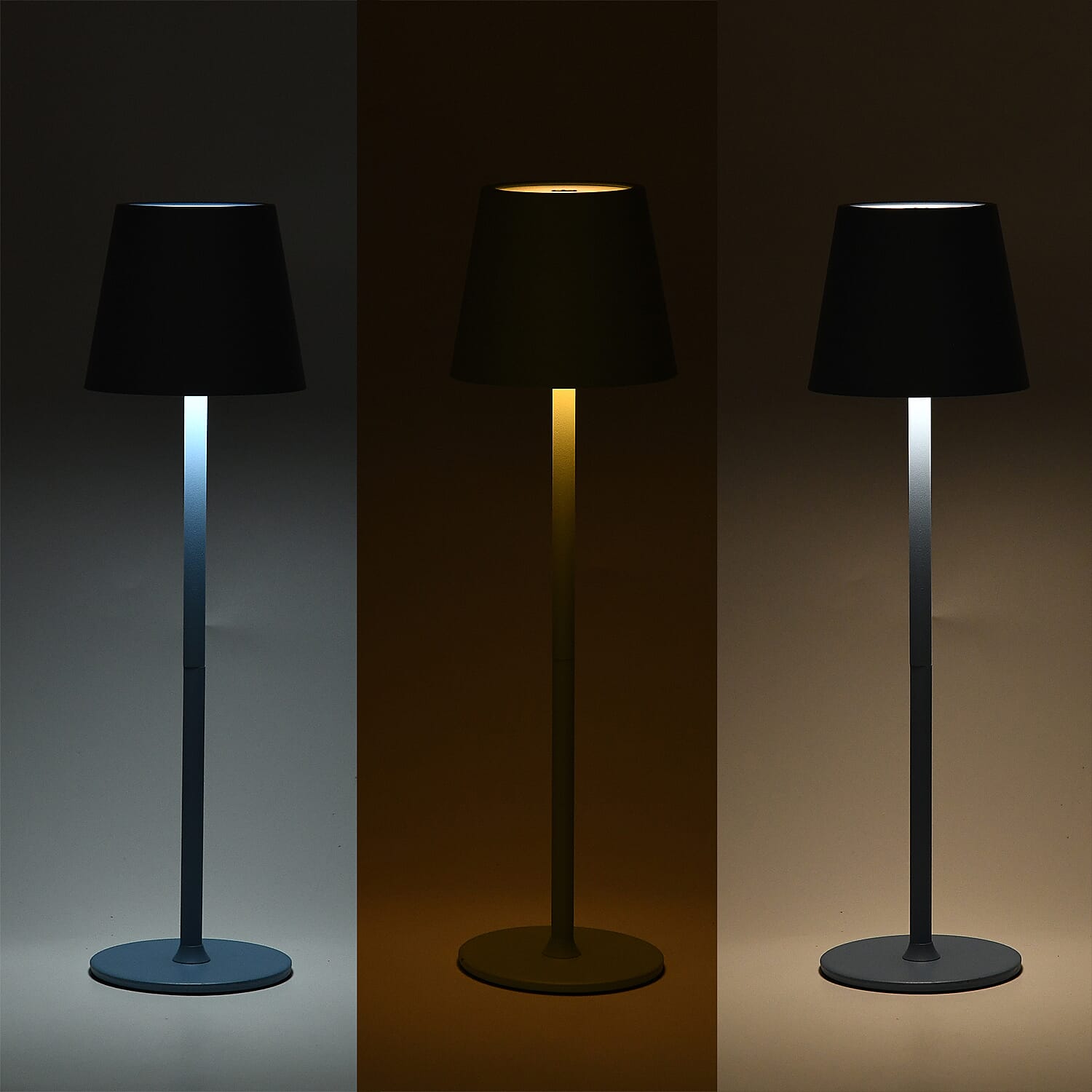 MEGA DEAL - LIVMORE Rechargable Table Lamp With Warm, Natural & Cool Lights (1200mAh Battery) - Blue