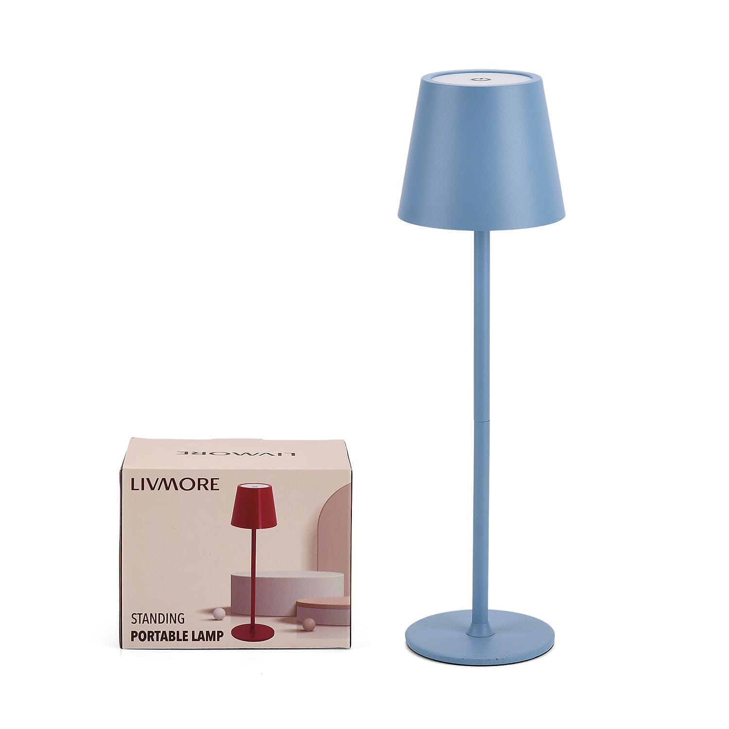 MEGA DEAL - LIVMORE Rechargable Table Lamp With Warm, Natural & Cool Lights (1200mAh Battery) - Blue