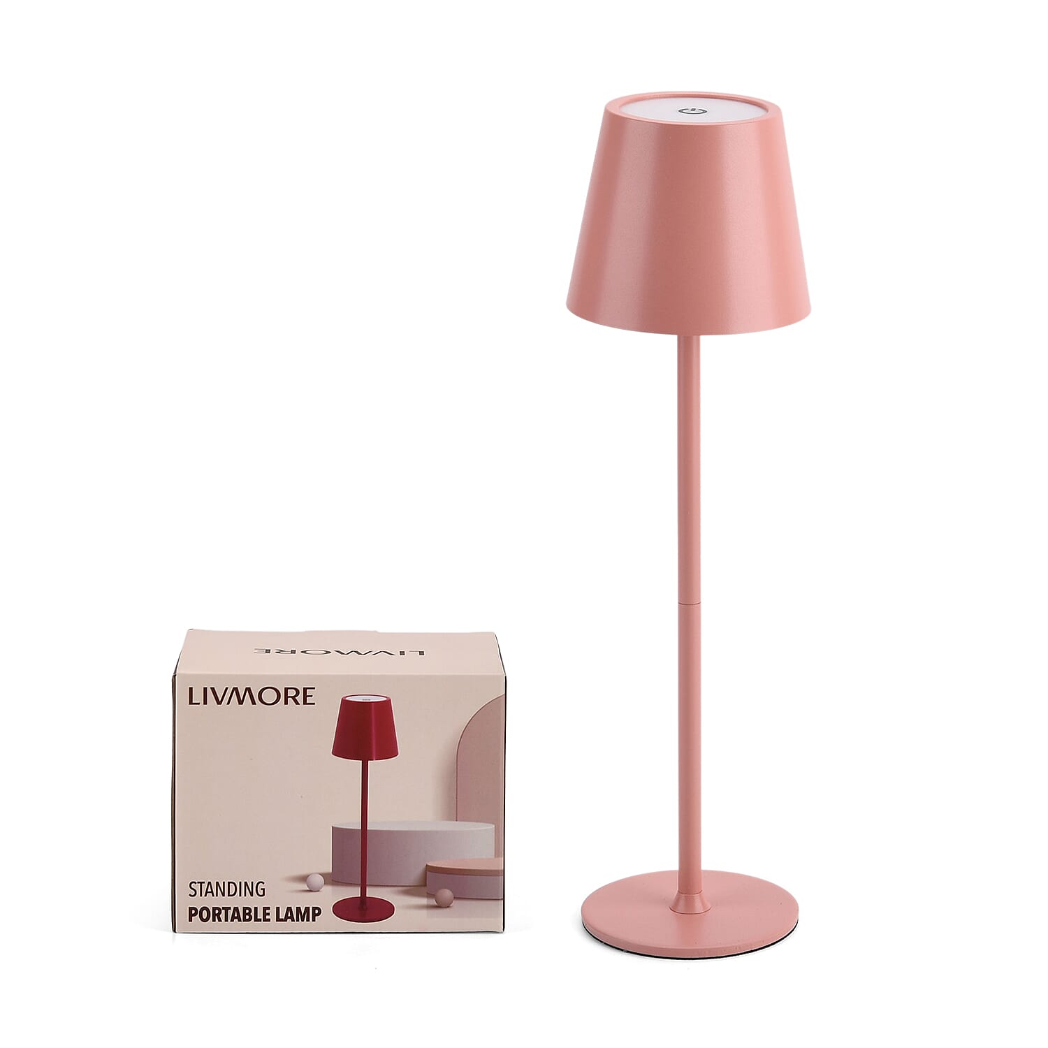 MEGA DEAL - LIVMORE Rechargable Table Lamp With Warm, Natural & Cool Lights (1200mAh Battery) - Pink