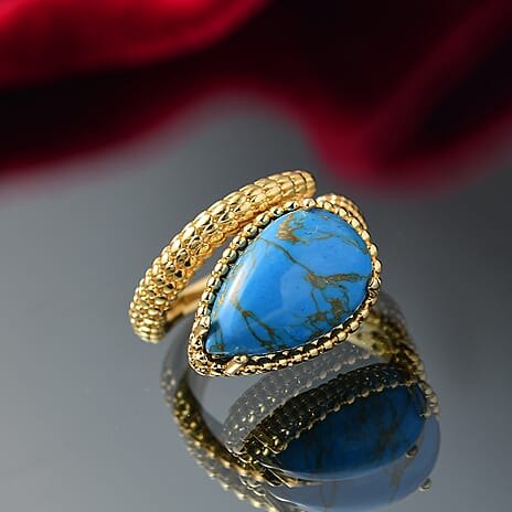 Tucson Find - Blue Turquoise Solitaire Ring 5.53 Ct.