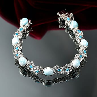 https://tjcuk.sirv.com/Products/81/9/8195357/D-joy-Larimar-White-Zircon-Neon-Apatite-Cluster-Bracelet-Size-7-in-Rho_8195357_1.jpg?w=342&h=342