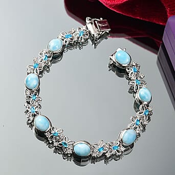 https://tjcuk.sirv.com/Products/81/9/8195366/D-joy-Larimar-White-Zircon-Neon-Apatite-Cluster-Bracelet-Size-8-in-Rho_8195366_1.jpg?w=342&h=342