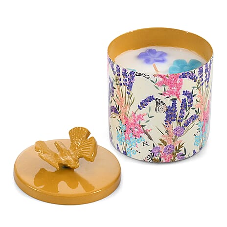 Scented Paraffin Wax Candle in Eagle Printed Metal Jar (250 ml)