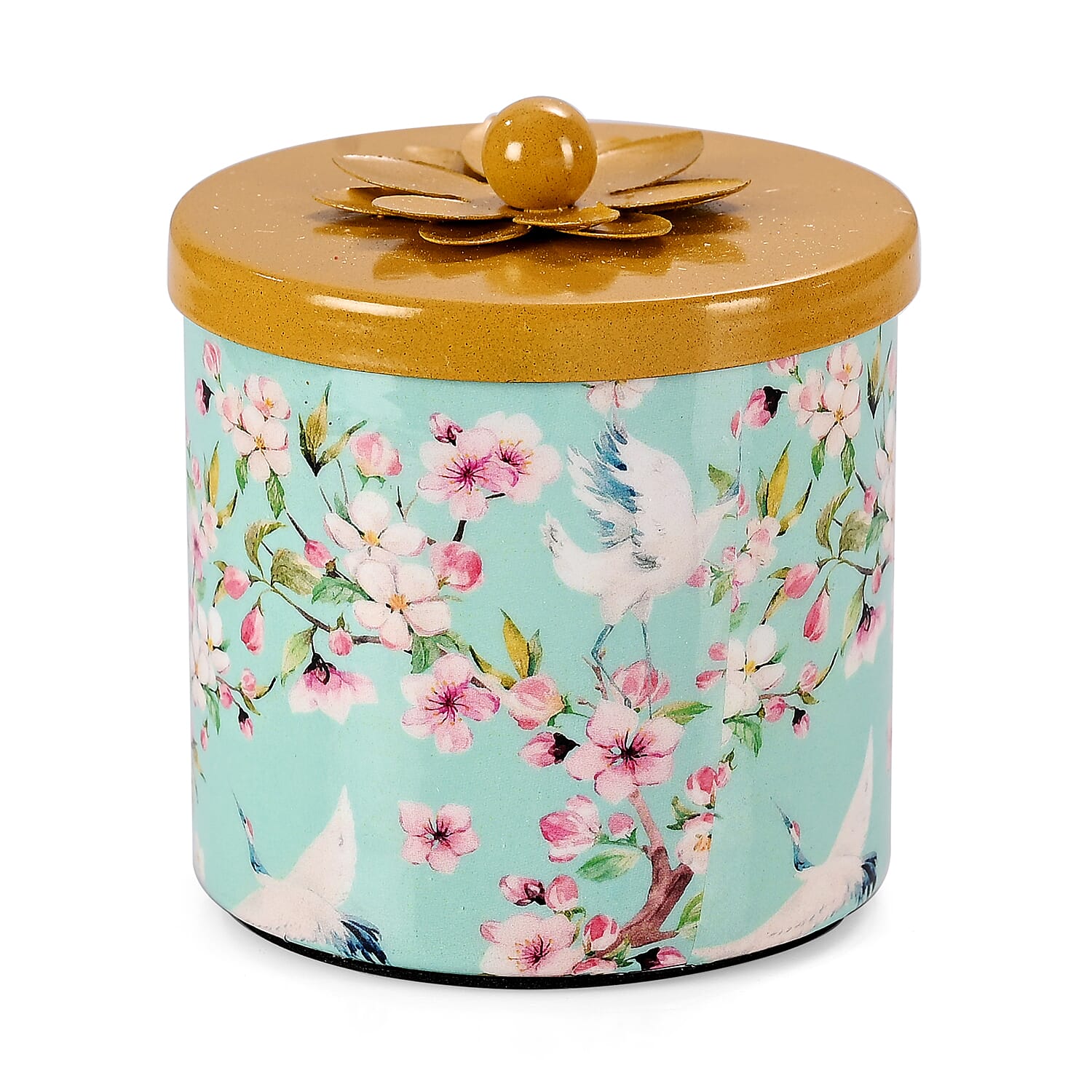 Scented Wax Candle in Floral Printed Metal Jar (250 ml)