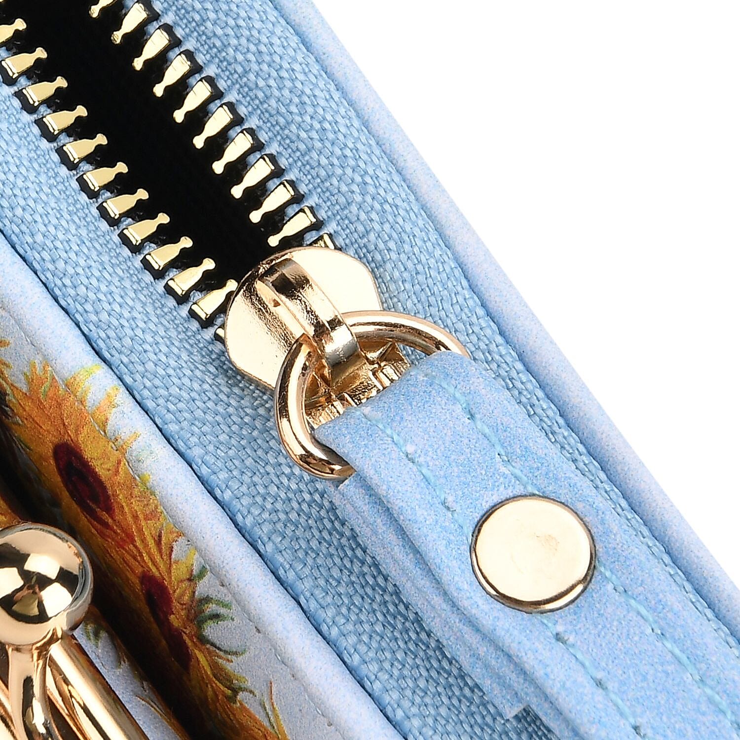 Sunflower Print RFID Wallet - Blue