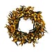 Natural Leaf Autumnal Wreath Decoration (36cm) - Green - Yellow