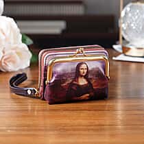 Mona-Lisa Print RFID Wallet - Brown