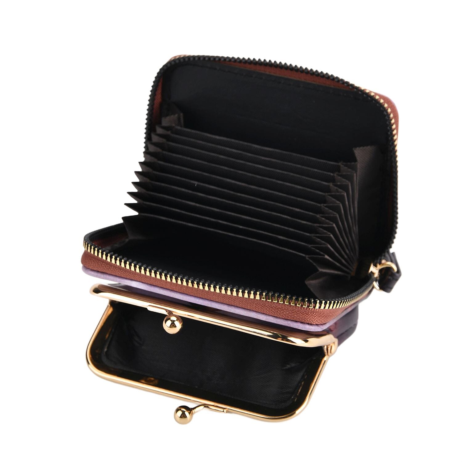 Mona-Lisa Print RFID Wallet - Brown