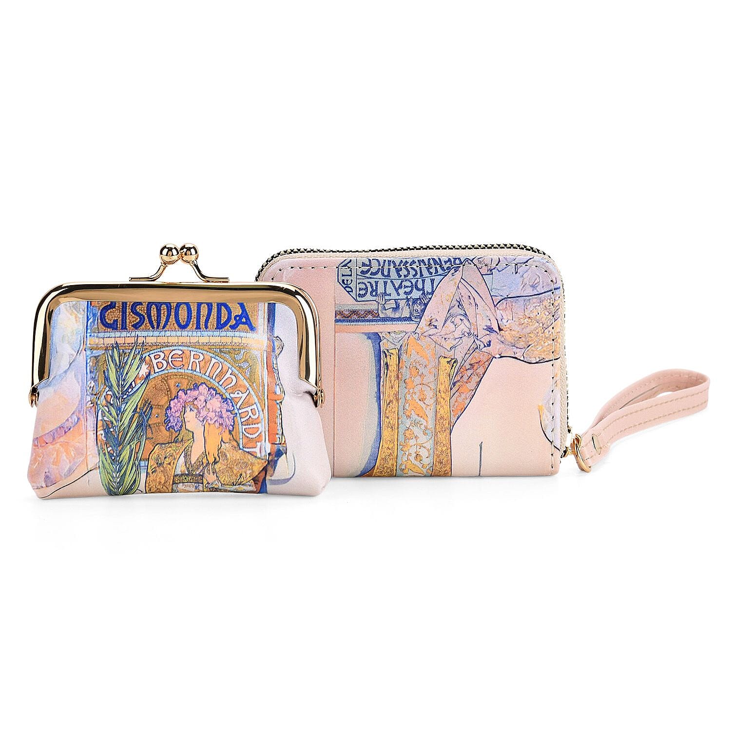 Statue of the Goddess Print RFID Wallet - Beige & Yellow