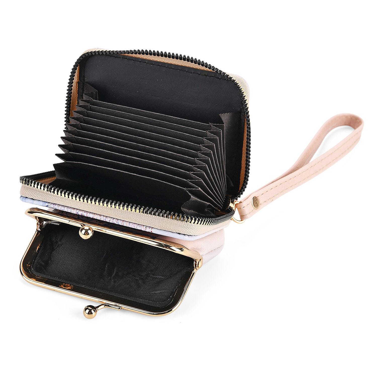 Statue of the Goddess Print RFID Wallet - Beige & Yellow