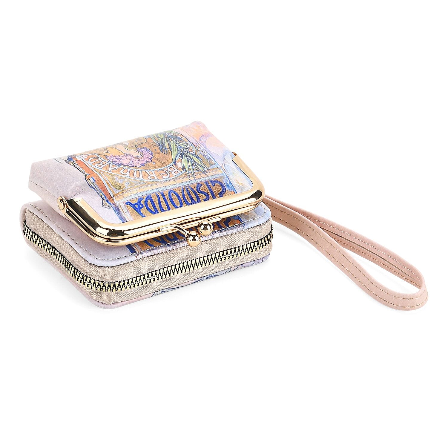 Statue of the Goddess Print RFID Wallet - Beige & Yellow