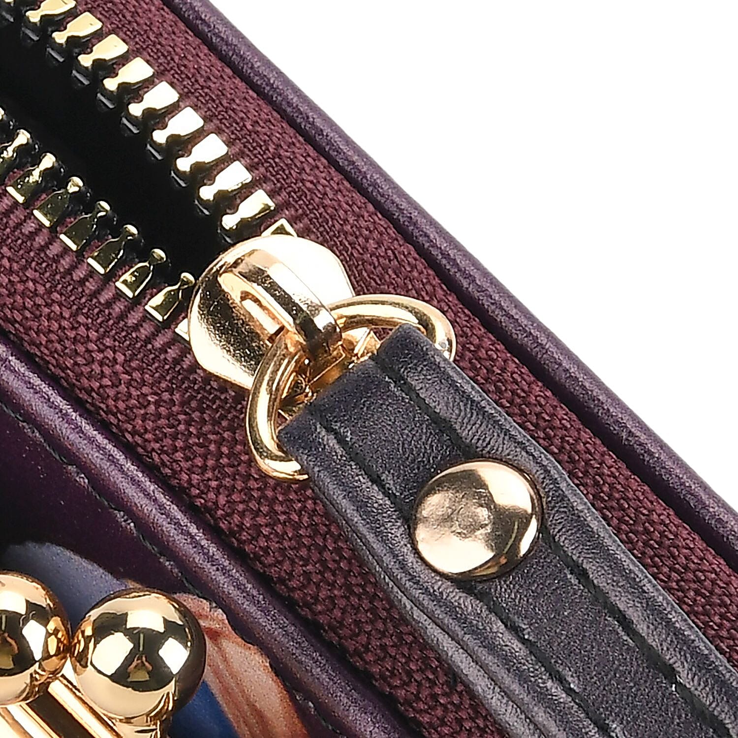 Girl with a Pearl Earring Print RFID Wallet - Dark Purple