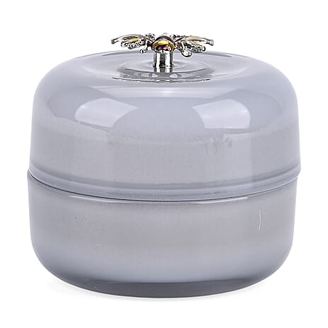Glass Jar Candle with Bee 120g and 24hr Burn Time (Jasmine and Neroli) - Grey