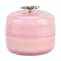 Glass Jar Candle with Bee 120g and 24hr Burn Time (Jasmine and Lavender) - Pink