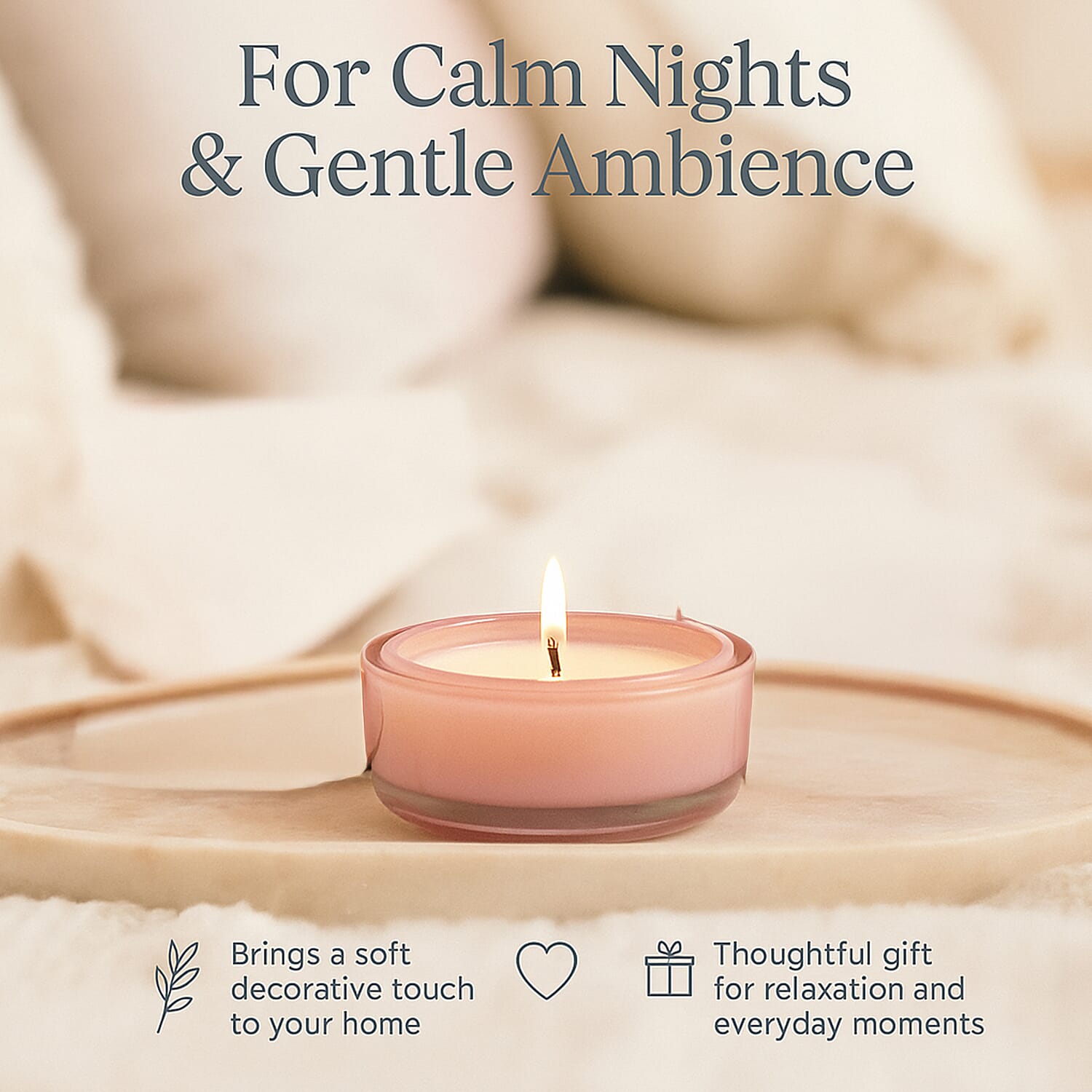 Glass Jar Candle with Bee 120g and 24hr Burn Time (Jasmine and Lavender) - Pink