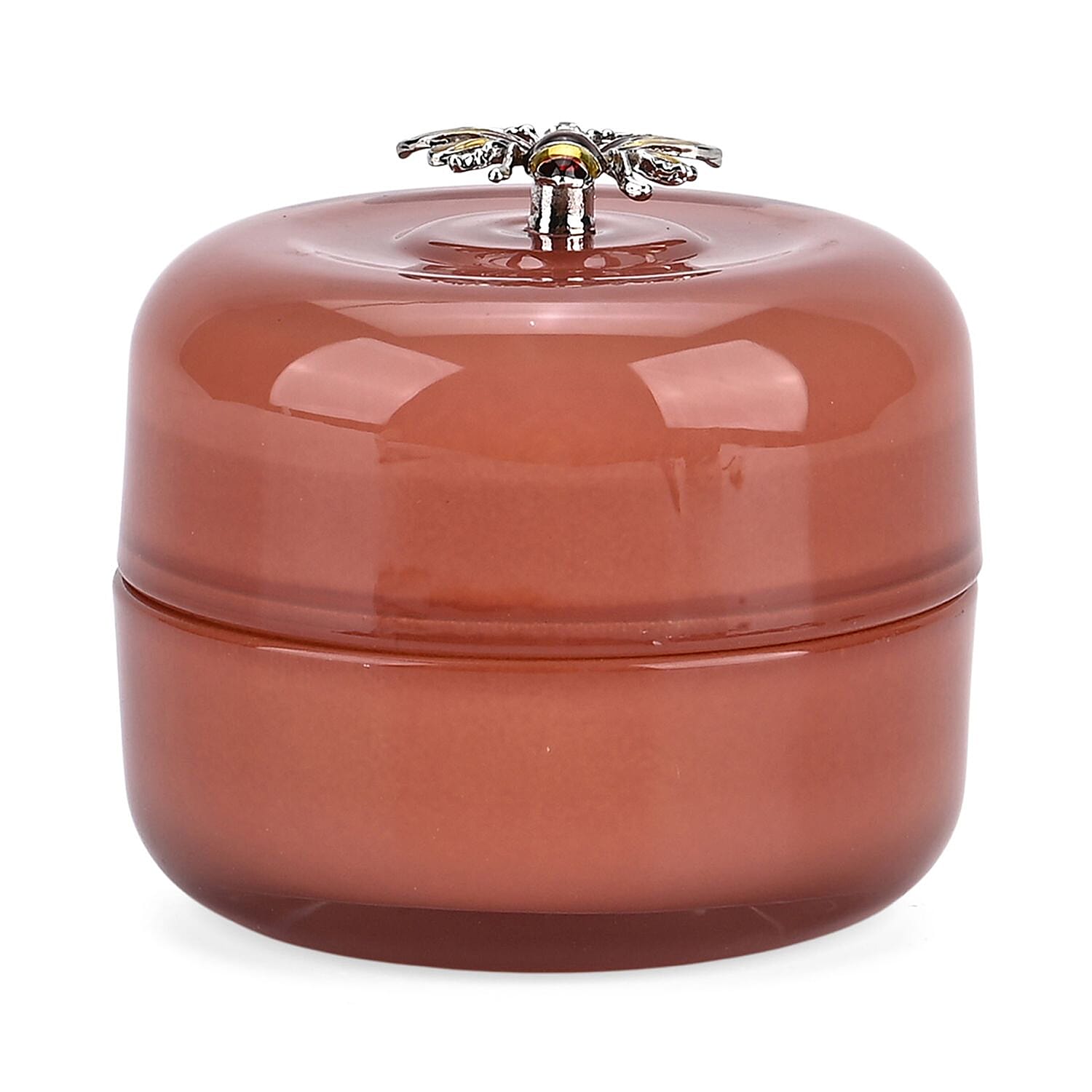 Glass Jar Candle with Bee 120g and 24hr Burn Time (Oud Wood) - Caramel