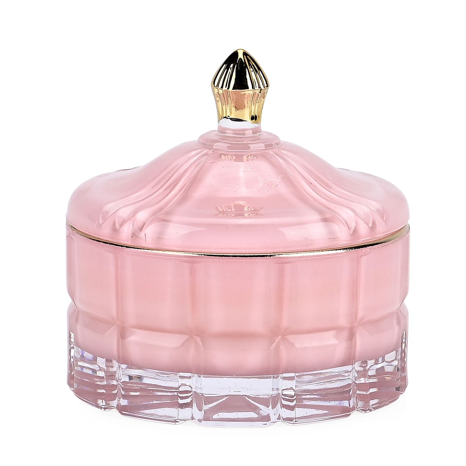 Aroma Glow Glass Jar Candles Jasmine and Neroli Scent (150g) (28hr Burn Time) - Pink