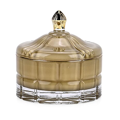 Aroma Glow Glass Jar Candles Oud Wood Scent (150g) (28hr Burn Time) - Green