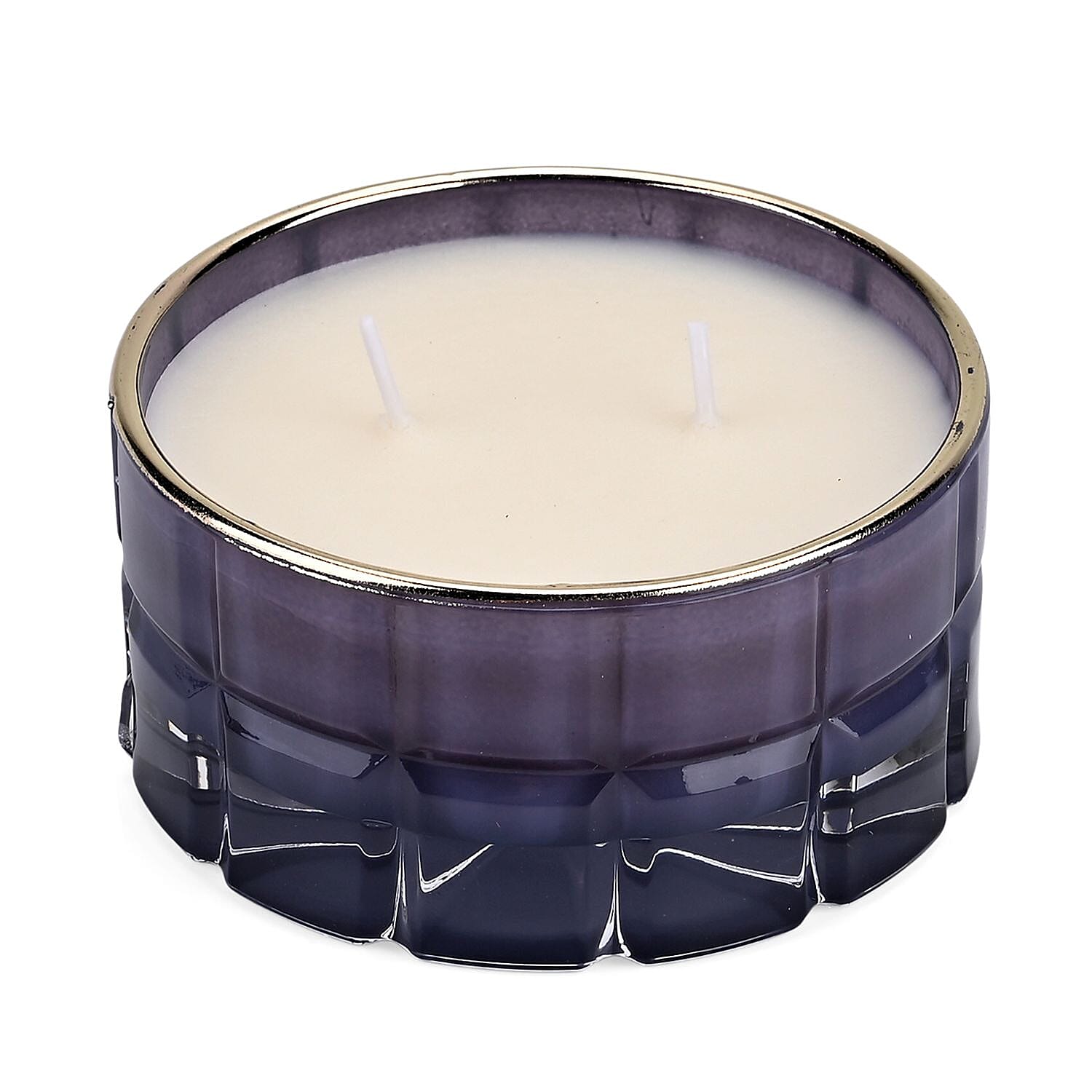 Aroma Glow Glass Jar Candles Lavender and Jasmine Scent (150g) (28hr Burn Time) - Purple