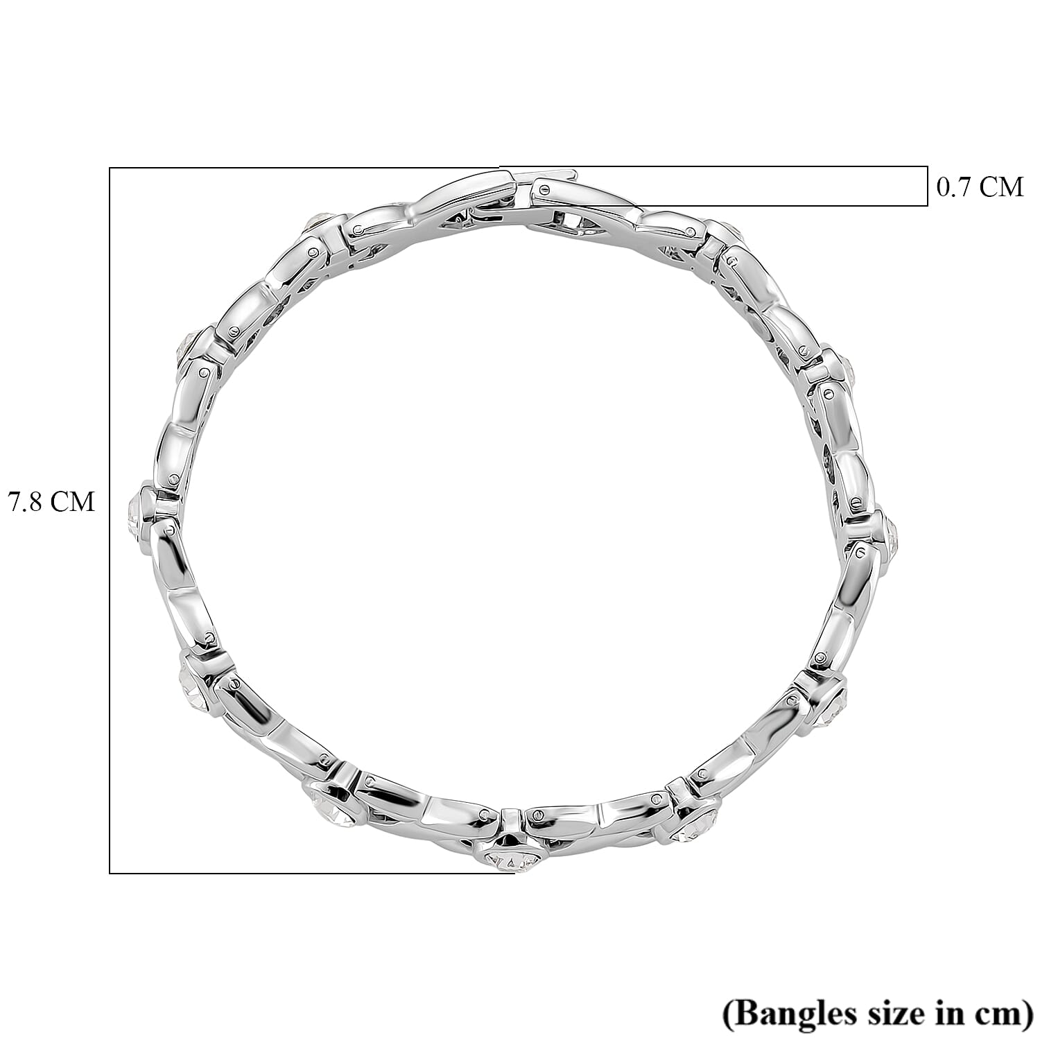 Austrian White Crystal Beads Bracelet (Size - 7.5) in Silver Colour Tone 1.10 Ct.