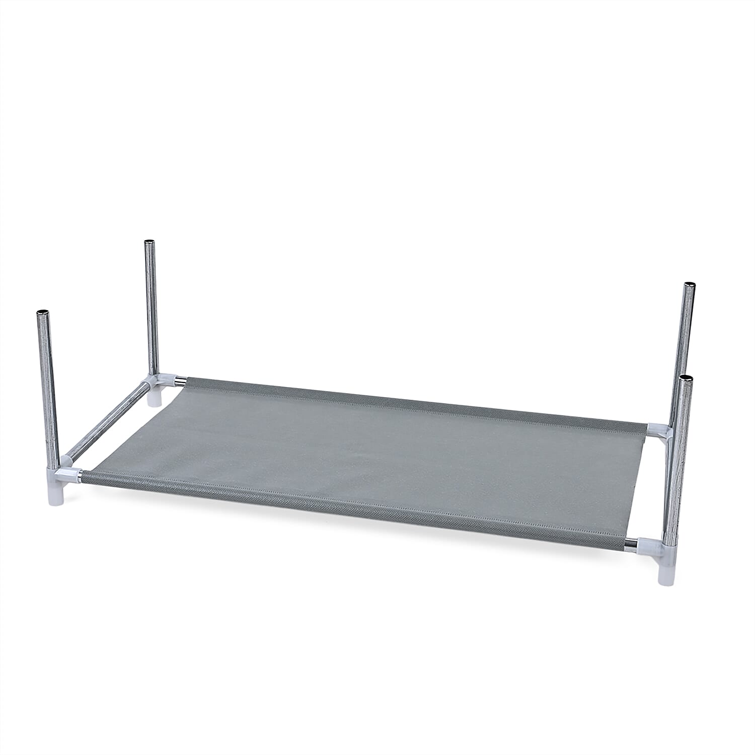 6-Tier Metal & Fabric Multi-Purpose Storage Shelf Rack (60x28x120cm) - Grey & White