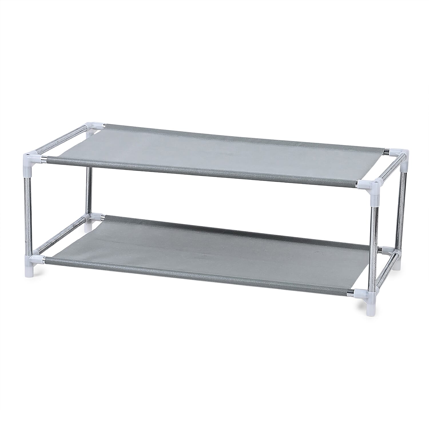 6-Tier Metal & Fabric Multi-Purpose Storage Shelf Rack (60x28x120cm) - Grey & White