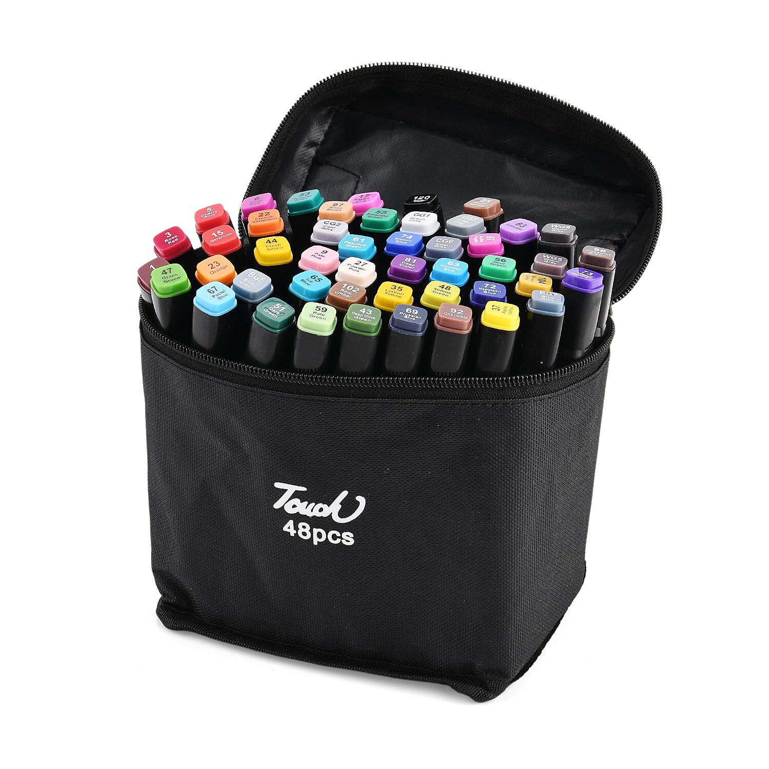 Set of 48 Dual Tip Marker Pens with Portable Storage Bag