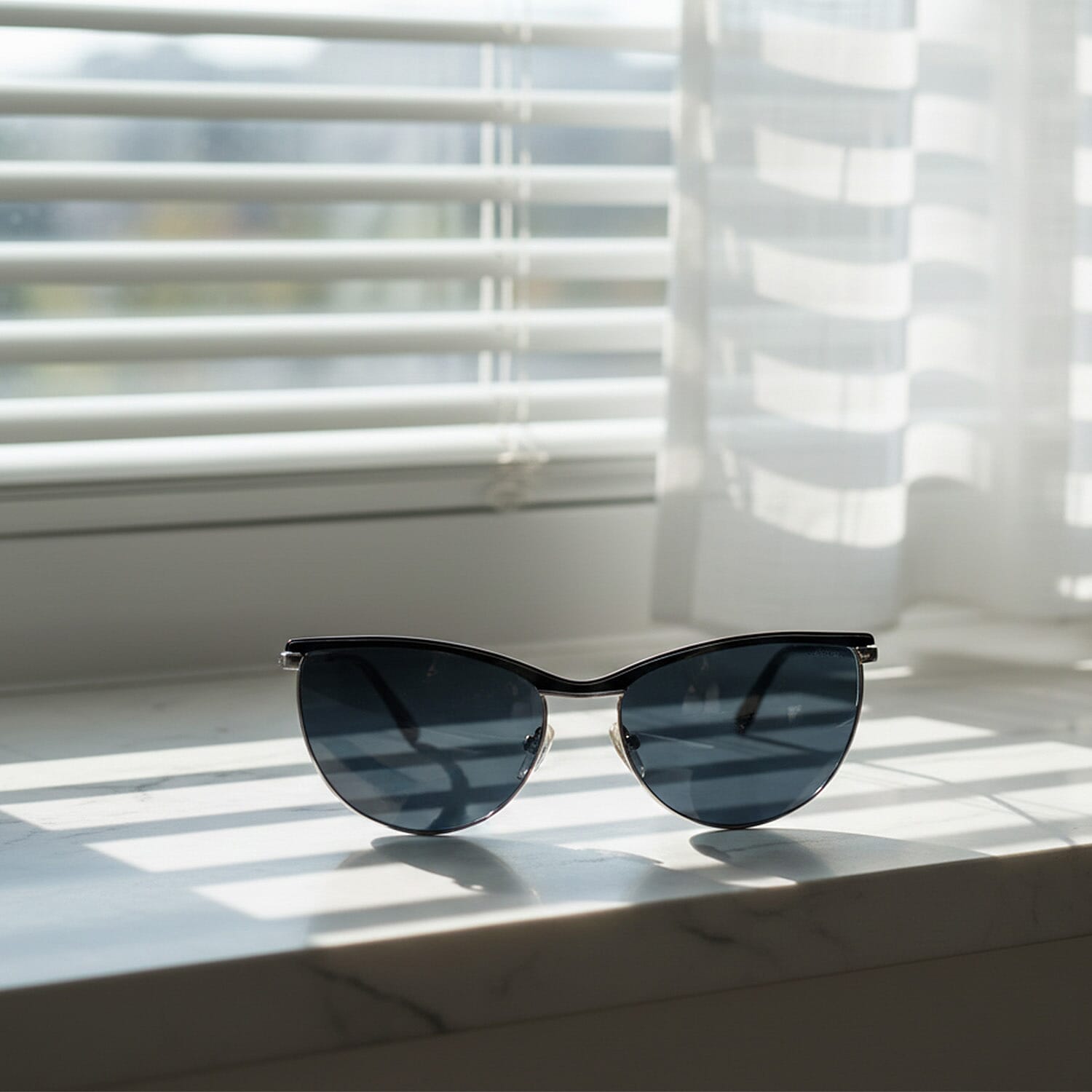 Gucci Cat Eye Sunglasses with Dark Grey Lenses - Gold & Silver