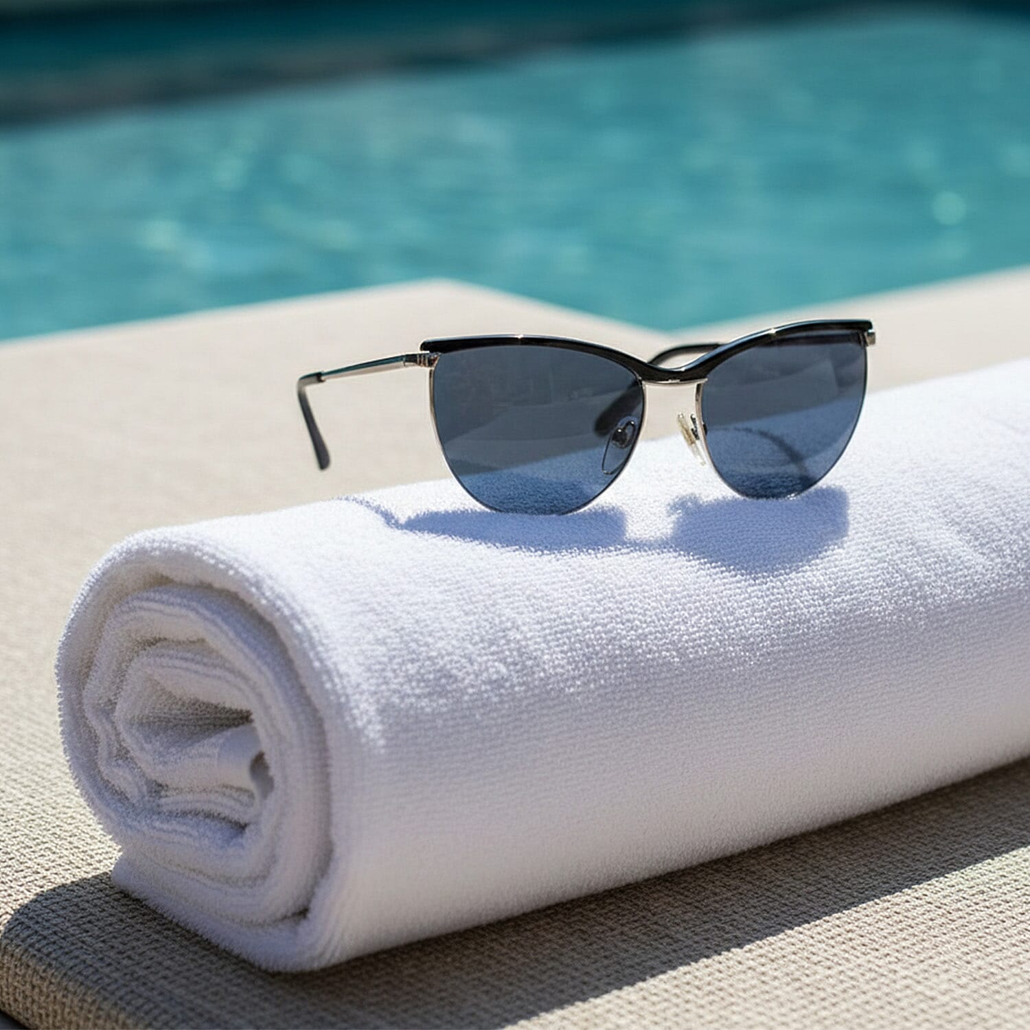 Gucci Cat Eye Sunglasses with Dark Grey Lenses - Gold & Silver