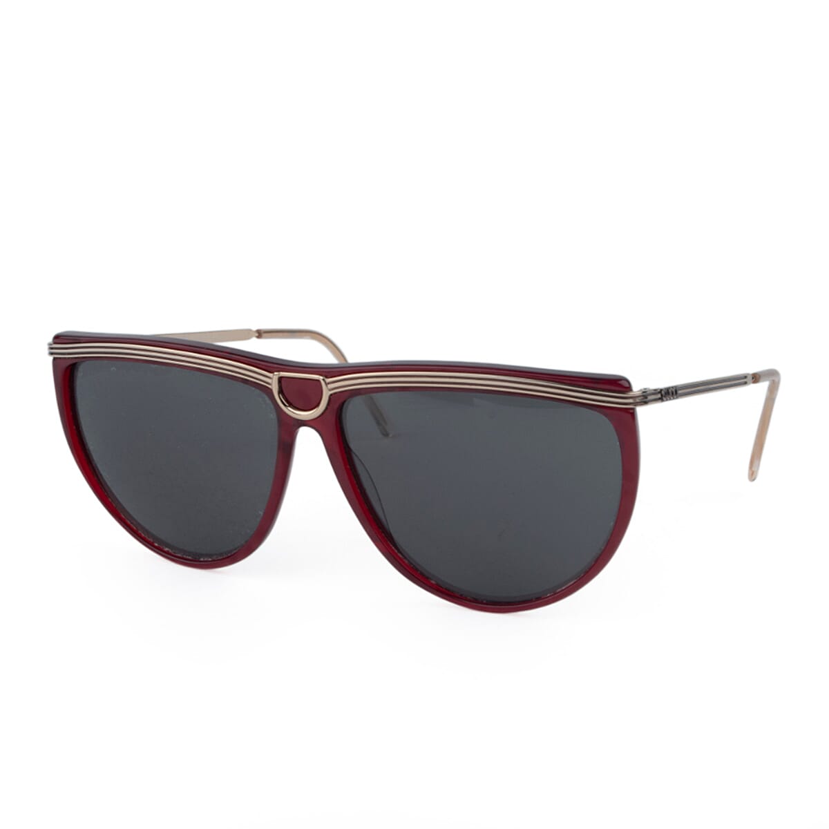 Gucci Ladies Red Rectangular Sunglasses with Gold Metal Front Design - Red