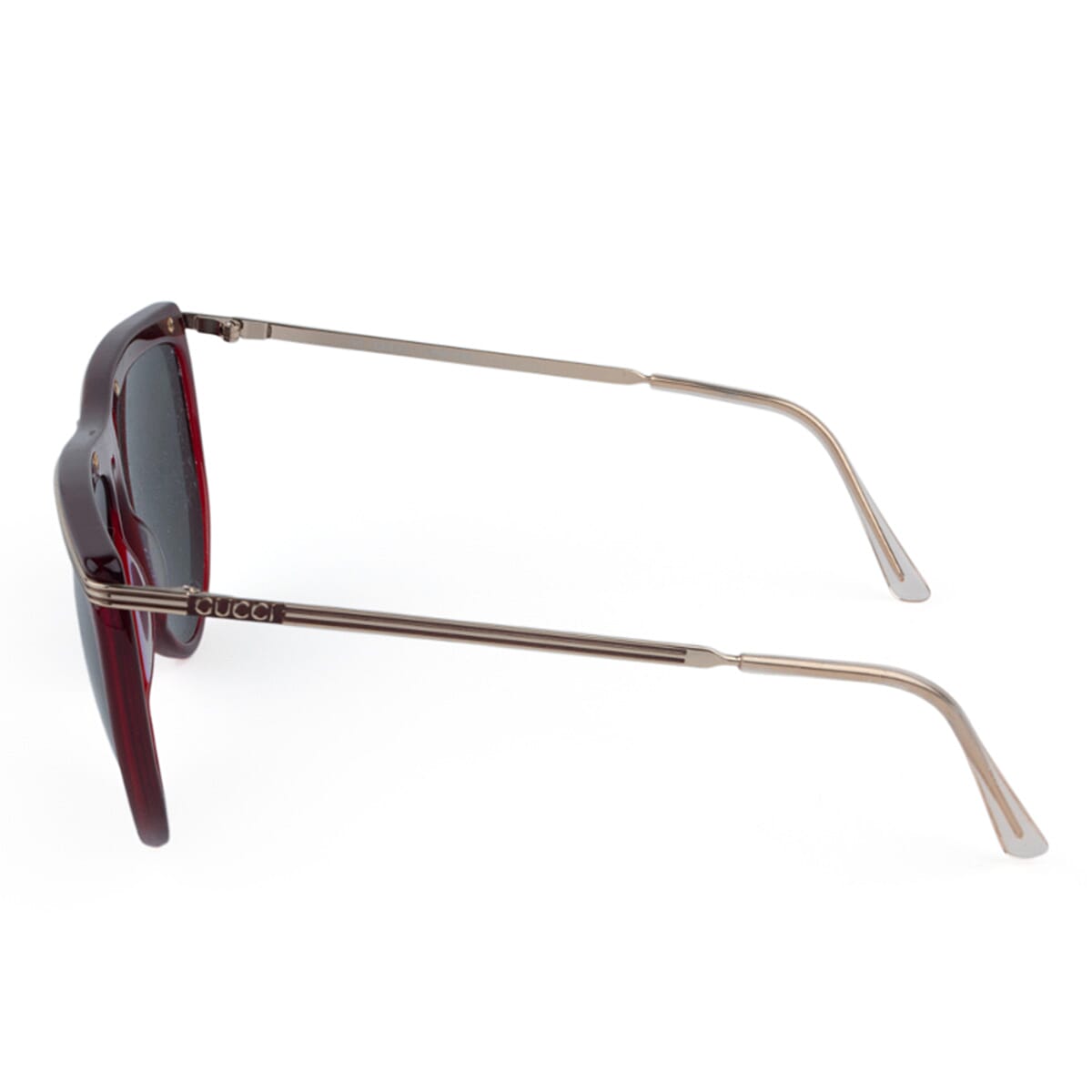 Gucci Ladies Red Rectangular Sunglasses with Gold Metal Front Design - Red