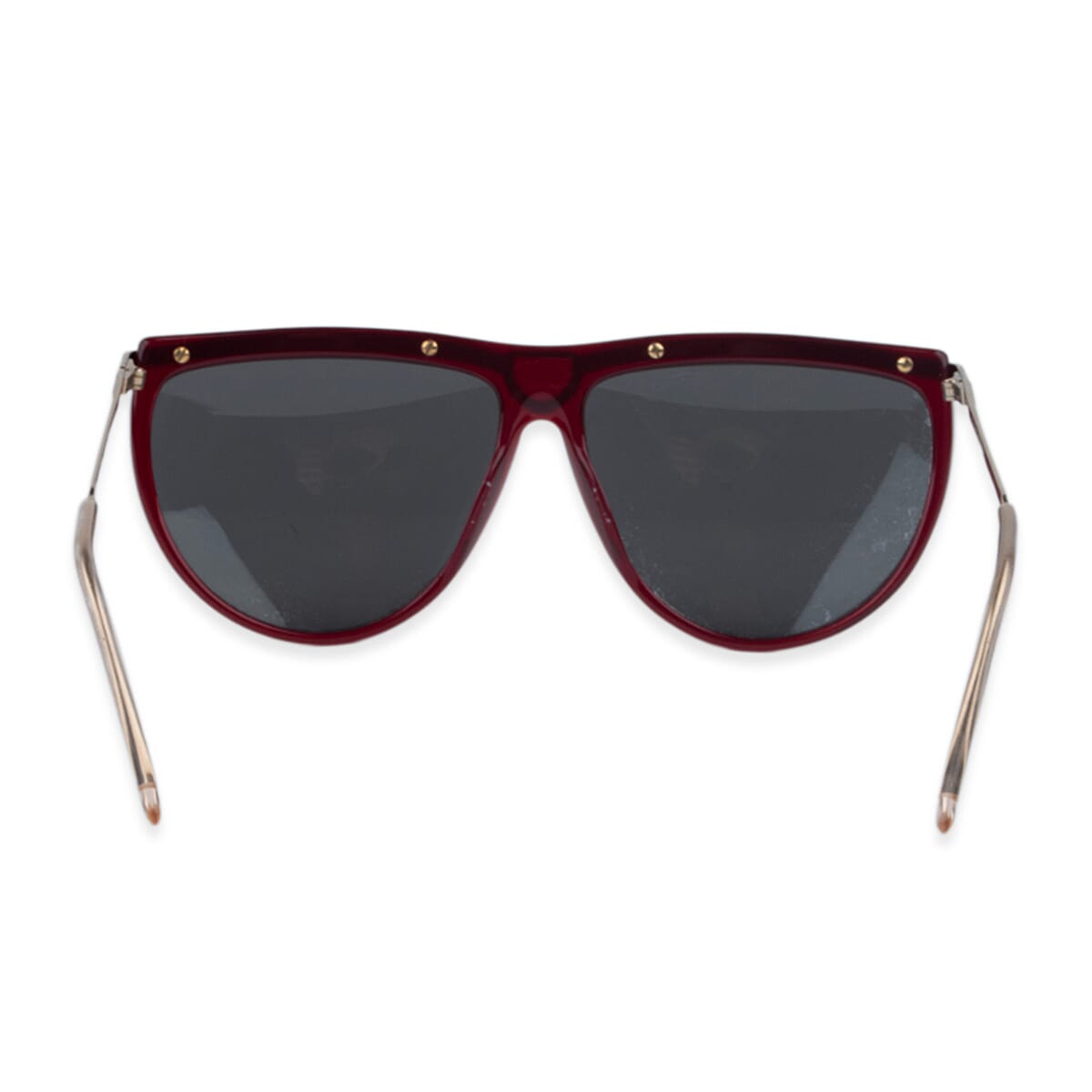 Gucci Ladies Red Rectangular Sunglasses with Gold Metal Front Design - Red