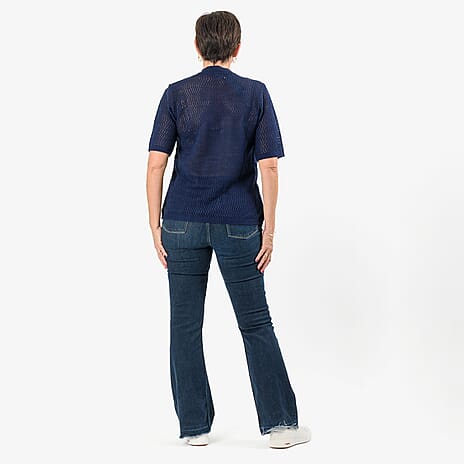 Sugar Crisp 2-In-1 Cardigan Top (Size S) - Navy