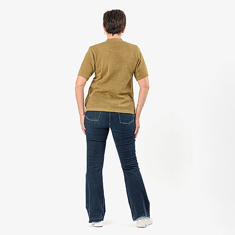 Sugar Crisp 2-In-1 Cardigan Top (Size XL) - Camel