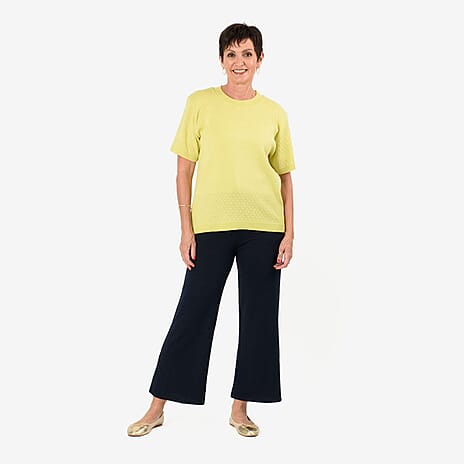 Sugar Crisp Short Sleeve Diamond Patten Top (Size L) - Pistachio