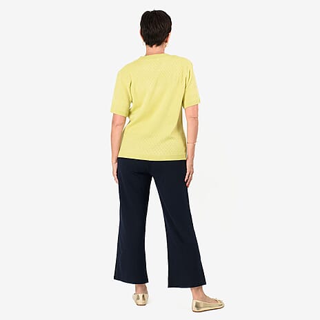 Sugar Crisp Short Sleeve Diamond Patten Top (Size M) - Pistachio