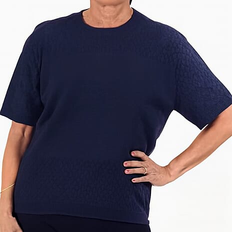 Sugar Crisp Short Sleeve Top (Size - XL) - Navy