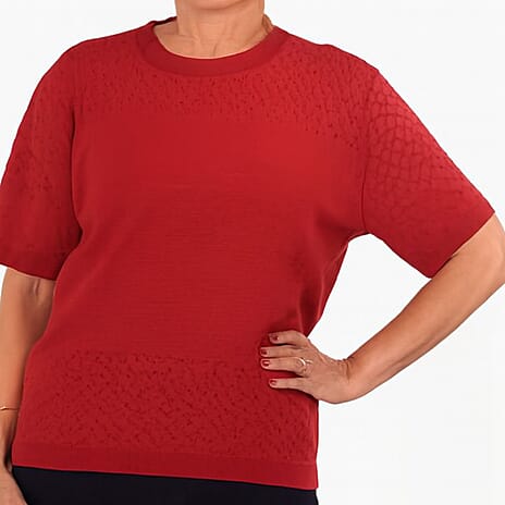 Sugar Crisp Short Sleeve Top (Size - M) - Red