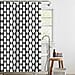 Country Club Retro Monochrome Honeycomb Design Shower Curtain with Hooks (180x180cm) - Black & White