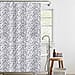 Country Club Retro Monochrome Honeycomb Design Shower Curtain with Hooks (180x180cm) - Black & White