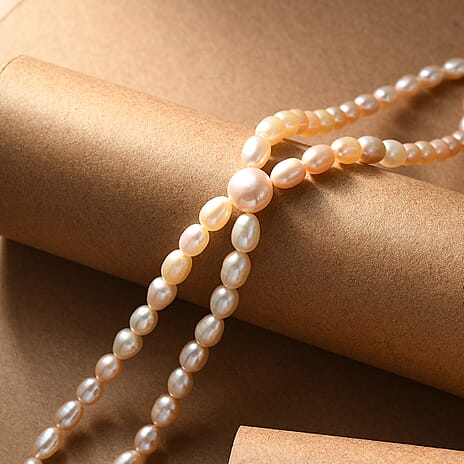 Fresh Water Pearl Bracelet (Size - 7.5-2 Ext) in 18K Vermeil Yellow Gold Plated Sterling Silver 60.00 Ct.