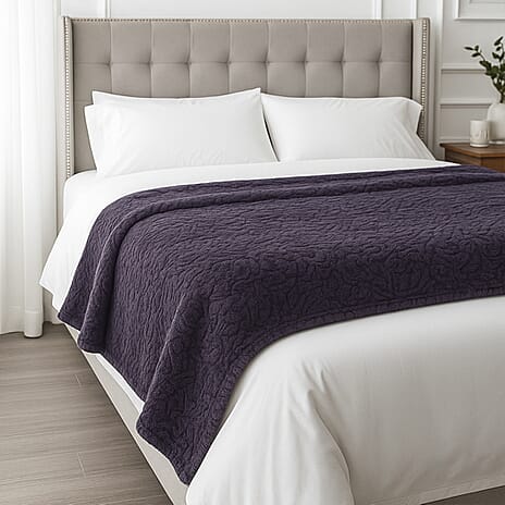 HUSH HAVEN Ultra Soft - Warm Luxury Double Layer Faux Fur Blanket (180 x 150 cm) - Purple