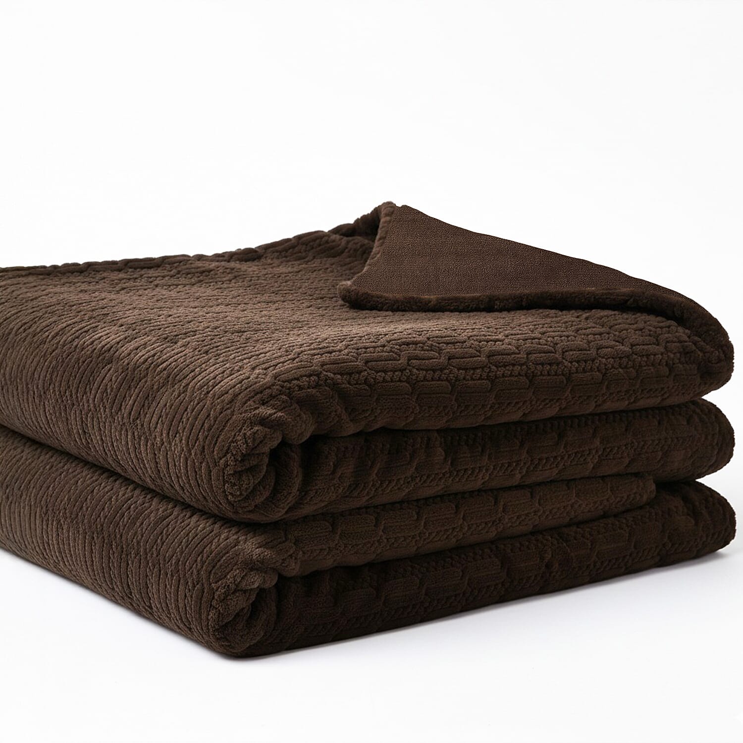 THE OPULENT LUXURY - HUSH HAVEN Ultra Soft - Warm Sumptuous Double Layer Sherpa Faux Fur Blanket 680 GSM (180 x 150 cm)- Dark Brown
