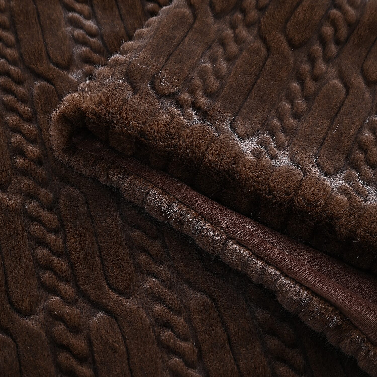 THE OPULENT LUXURY - HUSH HAVEN Ultra Soft - Warm Sumptuous Double Layer Sherpa Faux Fur Blanket 680 GSM (180 x 150 cm)- Dark Brown